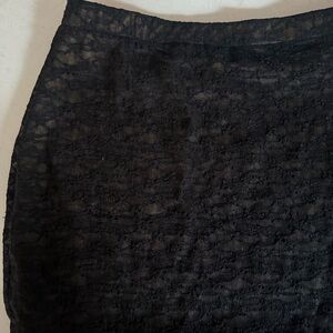 Black Lace Mini Bodycon Skirt